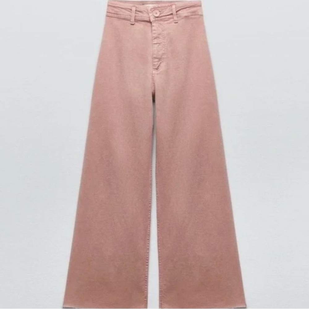 Zara marine Blush Wide-Leg Pants